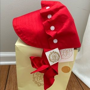 TBBC Red Sateen Bonnet - Size Medium